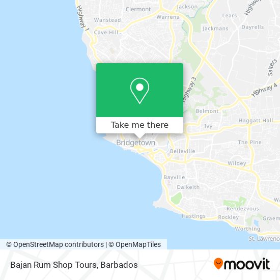 Bajan Rum Shop Tours map