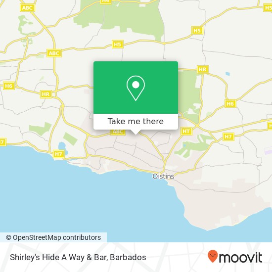 Shirley's Hide A Way & Bar map