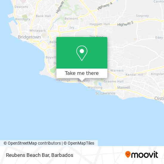 Reubens Beach Bar map