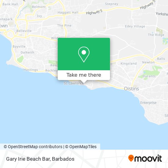 Gary Irie Beach Bar map