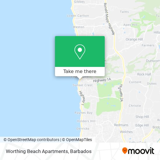 Worthing Beach Apartments map