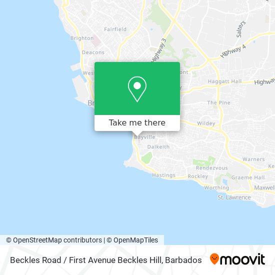 Beckles Road / First Avenue Beckles Hill map