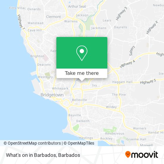What's on in Barbados map