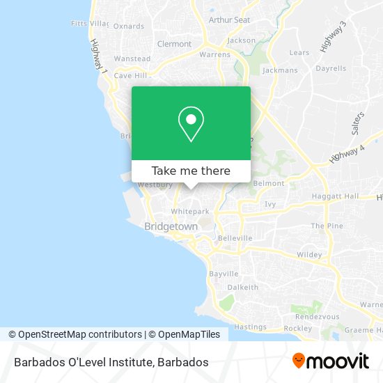 Barbados O'Level Institute map