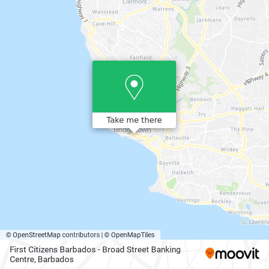 First Citizens Barbados - Broad Street Banking Centre map