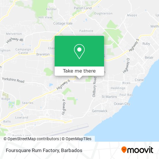 Foursquare Rum Factory map