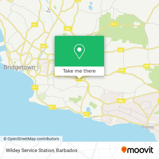 Wildey Service Station map