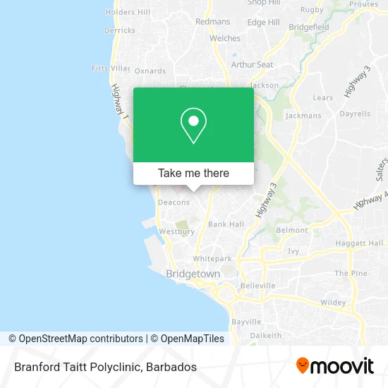 Branford Taitt Polyclinic map