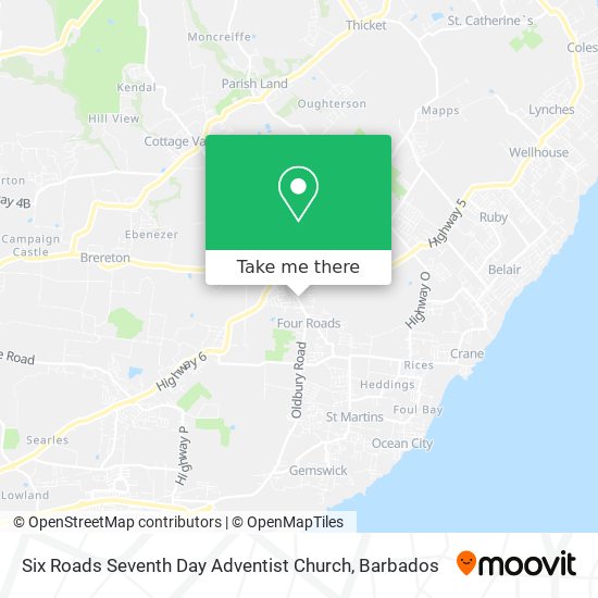 Six Roads Seventh Day Adventist Church map
