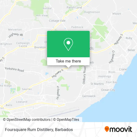 Foursquare Rum Distillery map