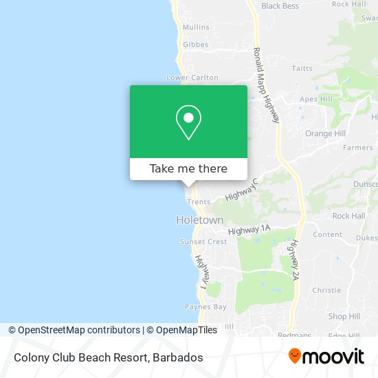 Colony Club Beach Resort map