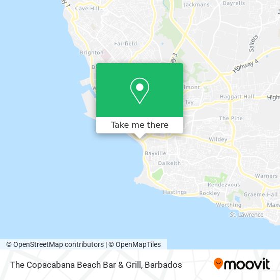 The Copacabana Beach Bar & Grill map