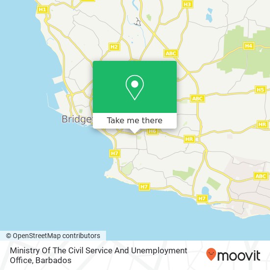 Ministry Of The Civil Service And Unemployment Office map