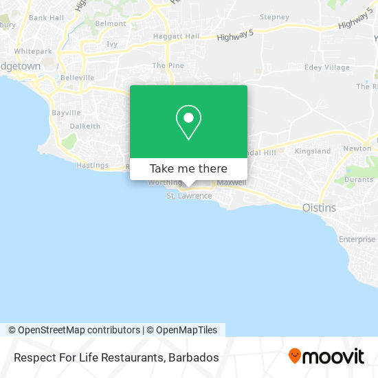 Respect For Life Restaurants map