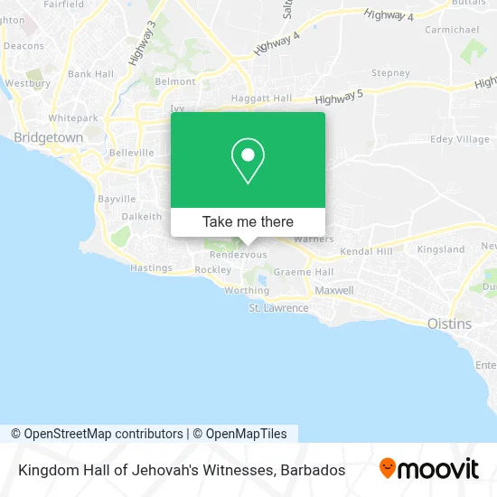 Kingdom Hall Of Jehovah's Witnesses map