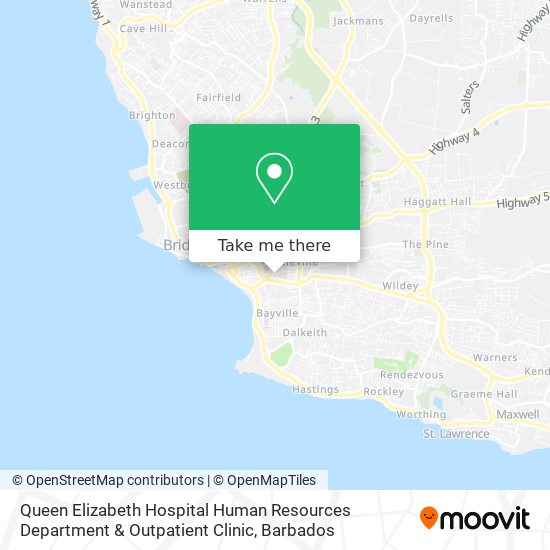 Queen Elizabeth Hospital Human Resources Department & Outpatient Clinic map