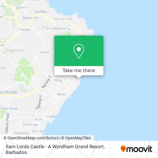 Sam Lords Castle - A Wyndham Grand Resort map