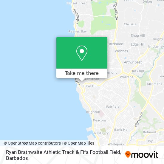 Ryan Brathwaite Athletic Track & Fifa Football Field map
