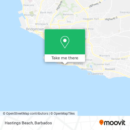 Hastings Beach map