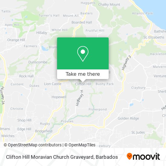 Clifton Hill Moravian Church Graveyard map