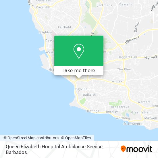 Queen Elizabeth Hospital Ambulance Service map