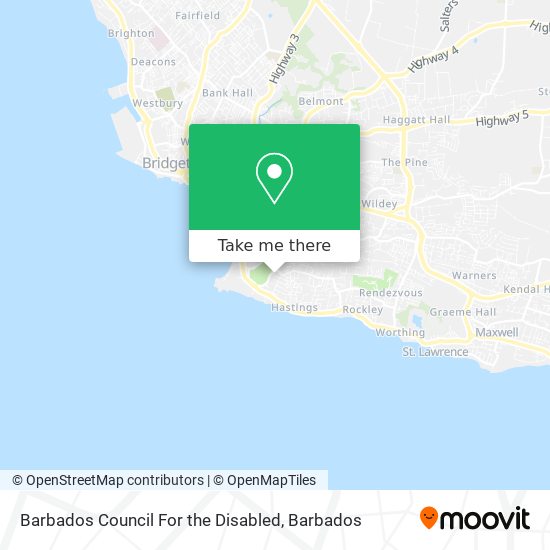 Barbados Council For the Disabled map