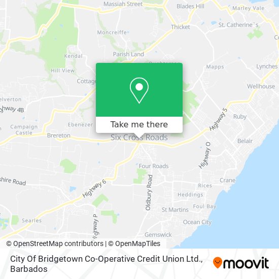 City Of Bridgetown Co-Operative Credit Union Ltd. map