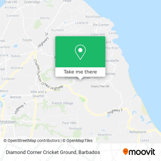 Diamond Corner Cricket Ground map