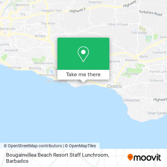 Bougainvillea Beach Resort Staff Lunchroom map