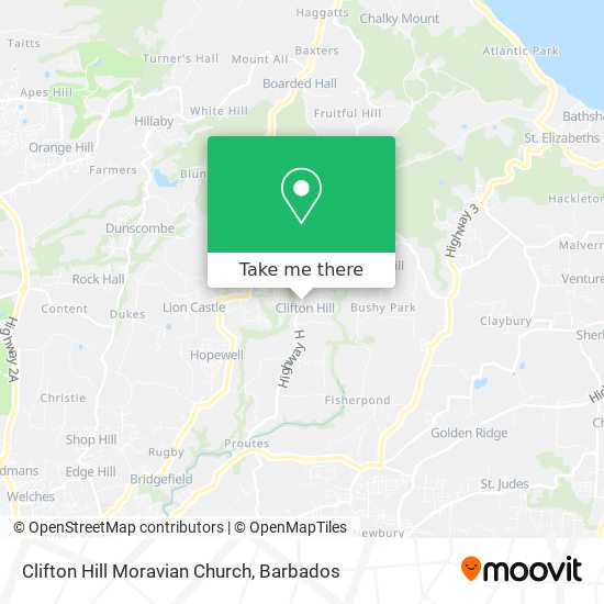 Clifton Hill Moravian Church map
