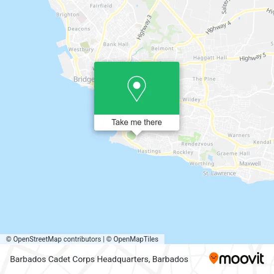 Barbados Cadet Corps Headquarters map