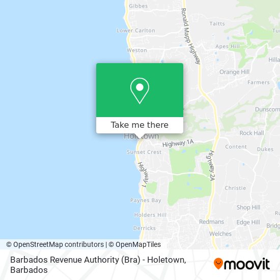 Barbados Revenue Authority (Bra) - Holetown map