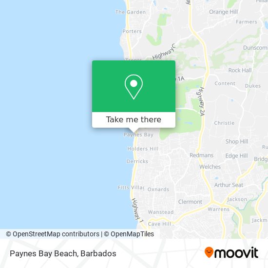 Paynes Bay Beach map