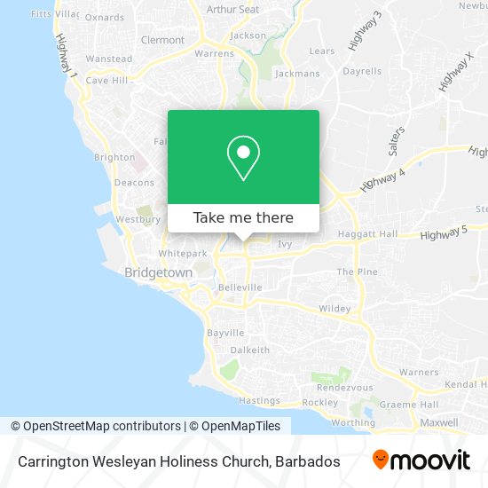 Carrington Wesleyan Holiness Church map