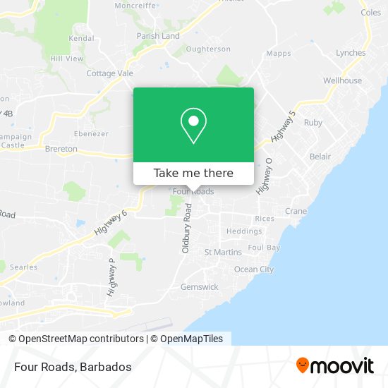 Four Roads map