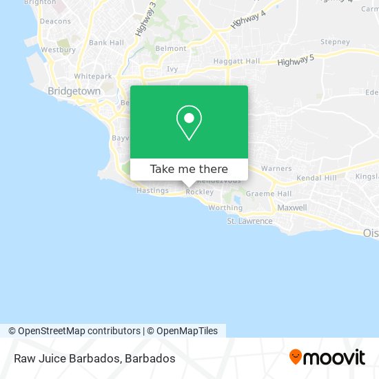 Raw Juice Barbados map
