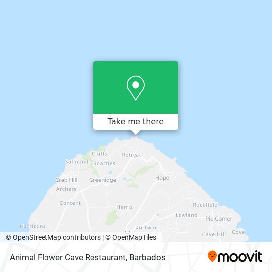 Animal Flower Cave Restaurant map