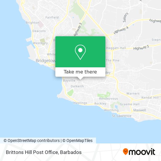 Brittons Hill Post Office map