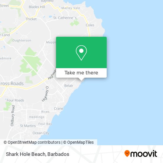 Shark Hole Beach map