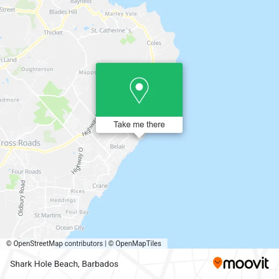 Shark Hole Beach map