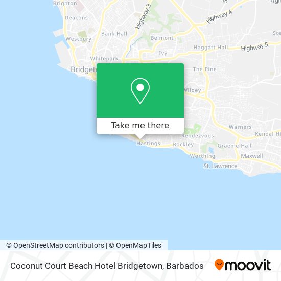 Coconut Court Beach Hotel Bridgetown map