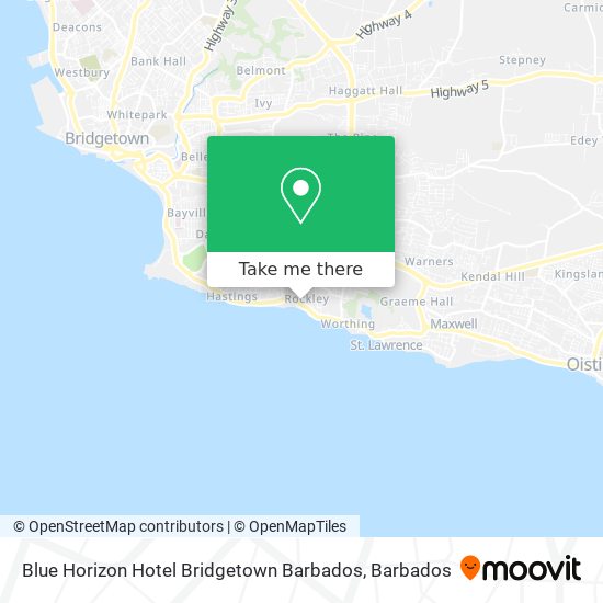 Blue Horizon Hotel Bridgetown Barbados map