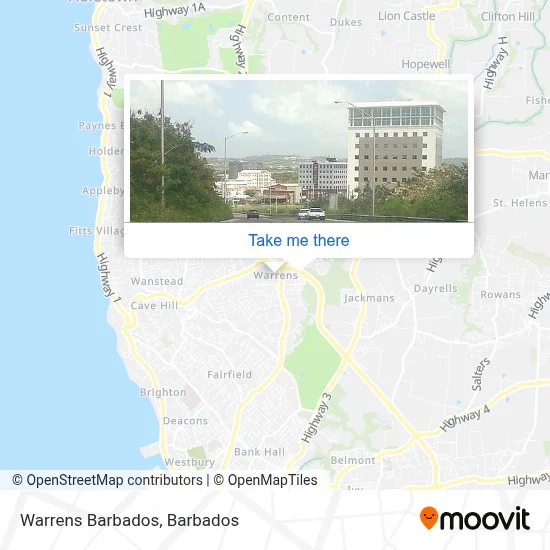 Warrens Barbados map