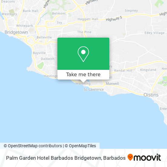Palm Garden Hotel Barbados Bridgetown map