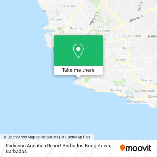 Radisson Aquatica Resort Barbados Bridgetown map