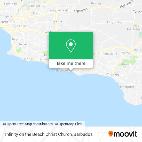 Infinity on the Beach Christ Church map