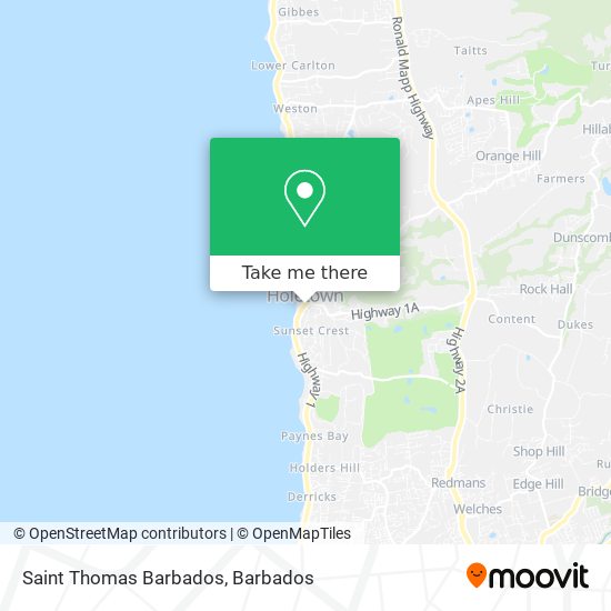 Saint Thomas Barbados map