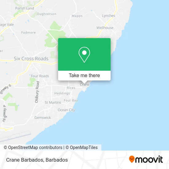 Crane Barbados map