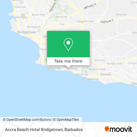 Accra Beach Hotel Bridgetown map