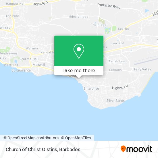 Church of Christ Oistins map